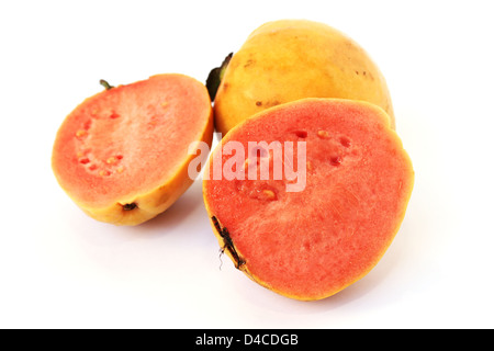 Guava fruit isolated on white background. Stock Photo