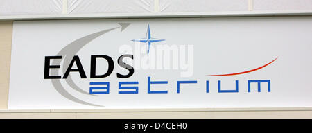 The picture shows the logo of EADS (European Aeronautic Defence and Space Company) Astrium in Friedrichshafen, Germany, 18 January 2008. Photo: Patrick Seeger Stock Photo