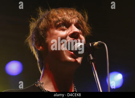 Pete Doherty and his indie rock band Babyshambles perform at Columbia hall in Berlin, Germany, 23 January 2008. On their European tour, the band will perform in Germany again on 16 February at Tonhall in Munich. Photo: Soeren Stache Stock Photo