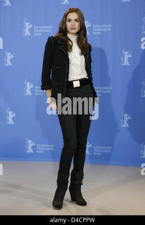 Polish actress Kasia Smutniak  poses for photos at the photo call for their film 'Quiet Chaos' at the 58th Berlin International Film Festival in Berlin, Germany, 13 February 2008. The film runs in competition for the Golden and Silver Bears at the 58th Berlinale. Photo: JAN WOITAS Stock Photo