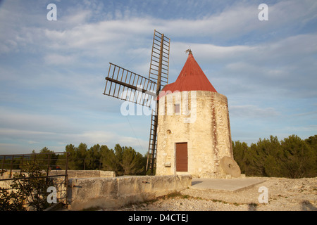 Mill of Alphonse Daudet near Fontvieille, Provence, France Stock Photo