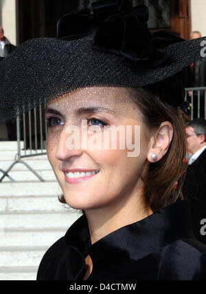 Princess Claire of Belgium attends a commemoration service at the church Onze-Lieve-Vrouwkerk in Aarschot, Belgium, 20 February 2008. The Belgian royal family commemorates the members of the family who passed away on the occasion of the 15th annivarsary of the death of King Boudoin. Photo: Albert Nieboer (NETHERLANDS OUT) Stock Photo