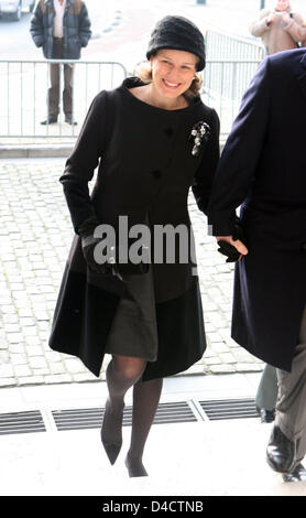 Princess Mathilde of Belgium attends a commemoration service at the church Onze-Lieve-Vrouwkerk in Aarschot, Belgium, 20 February 2008. The Belgian royal family commemorates the members of the family who passed away on the occasion of the 15th annivarsary of the death of King Boudoin. Photo: Albert Nieboer (NETHERLANDS OUT) Stock Photo