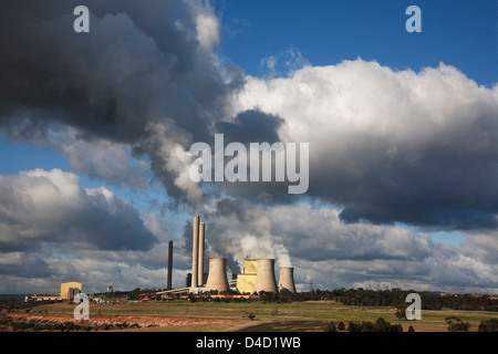 Loy Yang a base load supply station, and produces about one third of Victoria's electricity requirements from local brown coal Stock Photo