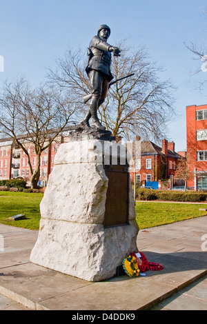 Statue of Lt Col William McCarthy O'Leary in Queen's Gardens, Warrington, Lancashire