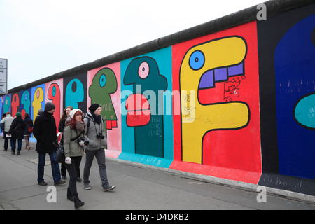 East-Side-Gallery, Berlin, Germany, painting by Thierry Noir Stock Photo