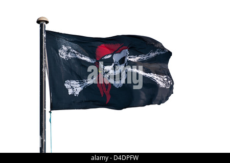 Jolly Roger Skull and Crossbones Flag Stock Photo