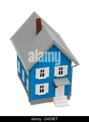 Model of house isolated on white background Stock Photo - Alamy