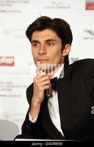 British actor Ben Silverstone pictured at the press conference after the world premiere of his film 'Jump!' in Linz, Austria, 16 April 2008. The film is based on the true story of well-known photographer Philippe Halsman and the murder trial on him in 1928. Halsman's father, a Jewish doctor, died for unrevelad reasons during a mountain hike and Halsman was convicted despite no evid Stock Photo