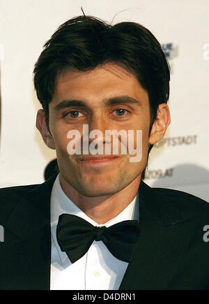 British actor Ben Silverstone pictured at the press conference after the world premiere of his film 'Jump!' in Linz, Austria, 16 April 2008. The film is based on the true story of well-known photographer Philippe Halsman and the murder trial on him in 1928. Halsman's father, a Jewish doctor, died for unrevelad reasons during a mountain hike and Halsman was convicted despite no evid Stock Photo