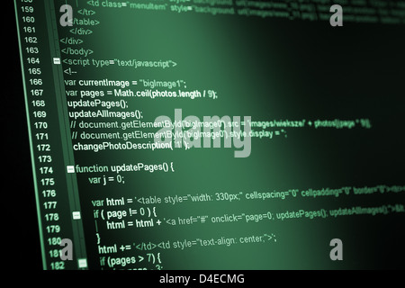 Program code on a monitor Stock Photo