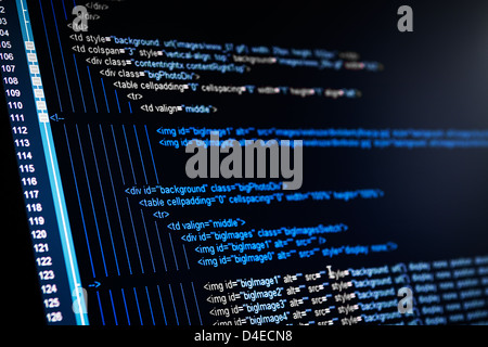 Program code on a monitor Stock Photo
