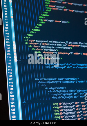 Computer html code on screen Stock Photo - Alamy