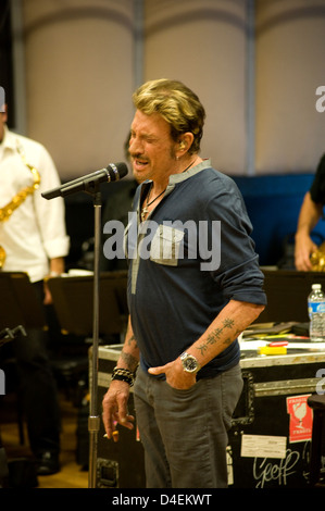 Johnny Hallyday band in rehearsal session in Burbank Stock Photo