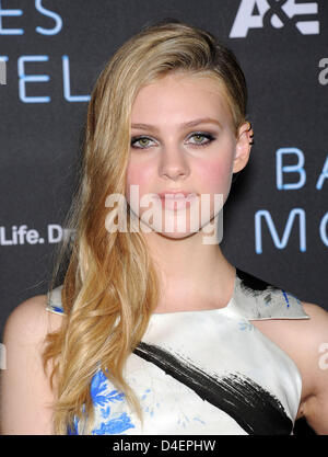 Hollywood, California, USA. 12th March 2013. Nicola Peltz arrives for the premiere of  A&E's Bates Motel' at Soho House. (Credit Image: Credit:  Lisa O'Connor/ZUMAPRESS.com/Alamy Live News) Stock Photo