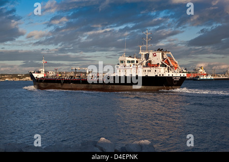 Tanker 'Cap Pinède' coming home at Port-de-Bouc (13,France) Stock Photo