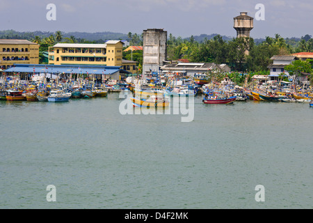 Lighthouse Beach,Harbour,Entrance,On 26 December 2004 the city was devastated by the massive Boxing Day Tsunami,Galle,Sri Lanka, Stock Photo