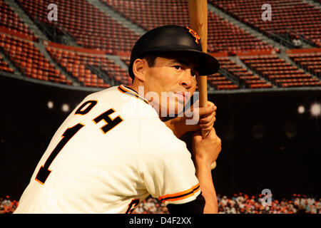 Tokyo, Japan. 13th March 2013. The wax figure of Sadaharu Oh,  who was a great Japanese Baseball Player and holds the world career home run record, is displayed during a media briefing for the opening of the Madame Tussauds Tokyo wax museum in Odaiba, Tokyo, March 13 , 2013.  The Madame Tussauds Tokyo, which is the 14th permanent branch of the world famous British wax museum, will open to public on March 15, 2013. As well as international celebrities and royalty the Japanese museum also features local soccer star Kazuyoshi Miura. Credit:  Aflo Co. Ltd. / Alamy Live News Stock Photo