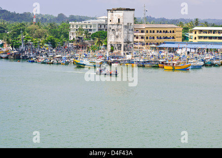 Lighthouse Beach,Harbour,Entrance,On 26 December 2004 the city was devastated by the massive Boxing Day Tsunami,Galle,Sri Lanka, Stock Photo