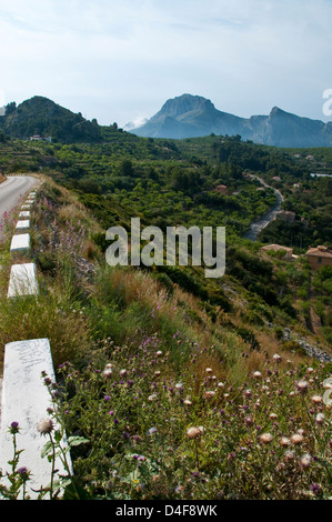 Windy Road near Le Castell De Guadalest Spain Stock Photo