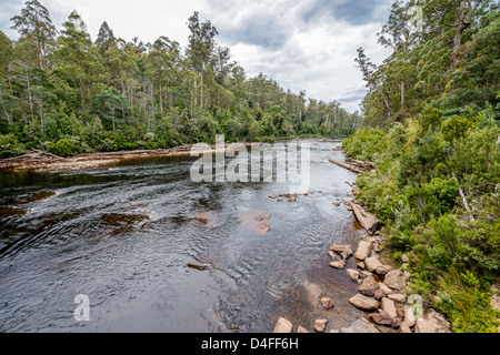 The spectacular Huon river and forest near the Tahune Forest. Geeveston,  Tasmania. Stock Photo