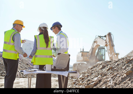 Business people talking on site Stock Photo