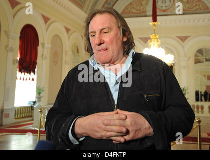 Feb. 22, 2013 - Moscow, Russia - February 22,2013. Moscow,Russia. Pictured: French actor and Russian citizen G&#233;rard Depardieu visiting the Bolshoi Theatre of Moscow. (Credit Image: © PhotoXpress/ZUMAPRESS.com) Stock Photo