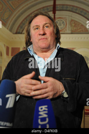 Feb. 22, 2013 - Moscow, Russia - February 22,2013. Moscow,Russia. Pictured: French actor and Russian citizen G&#233;rard Depardieu visiting the Bolshoi Theatre of Moscow. (Credit Image: © PhotoXpress/ZUMAPRESS.com) Stock Photo