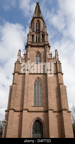 Evangelical church (circa 1864) in Offenburg town, Baden-Wurttemberg, Germany Stock Photo