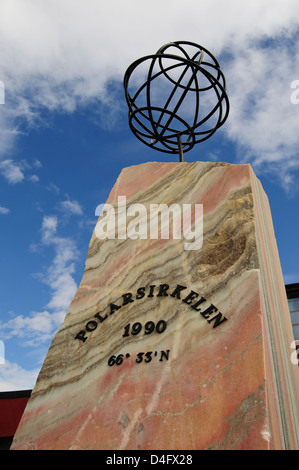 Arctic Circle monument near the visitor centre in Norway, 66º 33' north Stock Photo