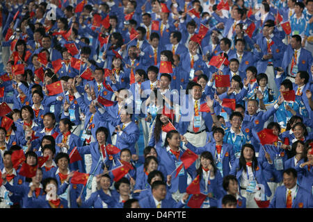 The picture shows the Chinese team at the opening ceremony of the 2008 Paralympic Games in the National Stadium in Beijing, China, 06 September 2008. 171 German athletes compete in the Paralympic Games two weeks after the Olympic Games. Photo: Rolf Vennenbernd Stock Photo