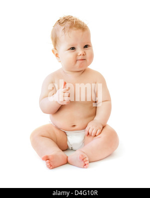 baby with like gesture Stock Photo