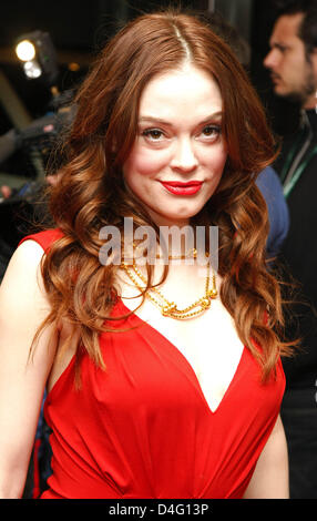 Italian-born American actress Rose McGowan is pictured at the premiere of the movie 'Fifty Dead Men Walking' during the 2008 Toronto International Film Festival at Roy Thomson Hall, Toronto, Canada, 10 September 2008. Photo: Hubert Boesl Stock Photo