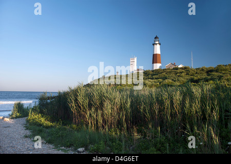 MONTAUK POINT LIGHTHOUSE EAST HAMPTON SUFFOLK COUNTY LONG ISLAND NEW YORK STATE USA Stock Photo