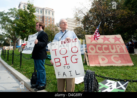 Washington DC, USA, occupation of the McPherson Square Occupy movement Stock Photo
