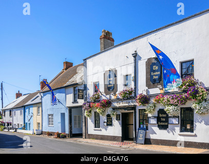 cottages, shops and pub watchet town somerset england uk Stock Photo