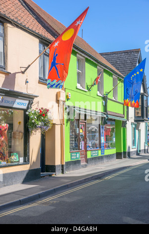 cottages and shops in a row watchet town somerset england uk Stock Photo