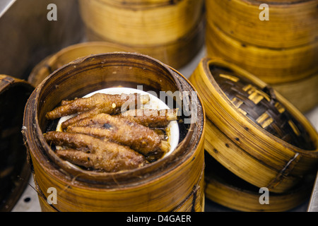 Chicken feet Dim Sum in a restaurant Hong Kong, China. Stock Photo