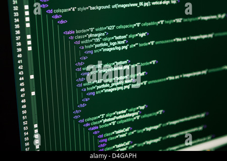 Program code on a monitor Stock Photo