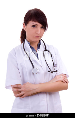 Portrait of doctor. Isolated on white. Stock Photo