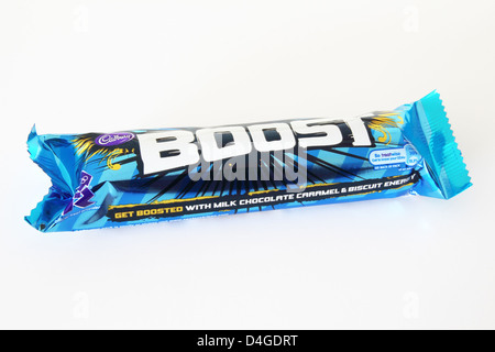 Cadburys Boost Chocolate Bar on a White Background Stock Photo