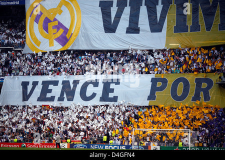 Madrid, Spain, fans of Real Madrid CF in the UEFA Champions League semi-final Stock Photo