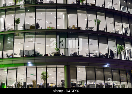 Offices at night London UK Stock Photo
