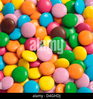 Smarties - sugar coated chocolate sweets. Stock Photo