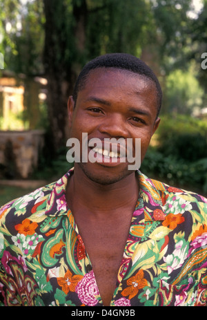 1, one, Zimbabwean, man, adult man, waiter, worker, working, Rhodes-Nyanga Hotel, Nyanga, Manicaland Province, Zimbabwe, Africa Stock Photo