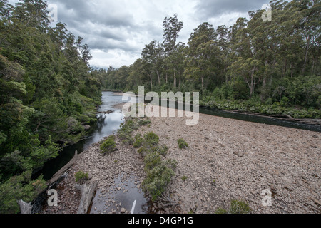 The spectacular Huon river and forest near Geeveston, Tasmania. Stock Photo