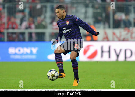 Munich, Germany. 13th March 2013. Alex Oxlade-Chamberlain (Arsenal), MARCH 13, 2013 - Football / Soccer : UEFA Champions League Round of 16, 2nd leg match between FC Bayern Munchen 0-2 Arsenal at Allianz Arena in Munich, Germany. (Photo by Takamoto Tokuhara/AFLO/Alamy Live News) Stock Photo