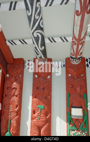 House interior, Te Puia, Rotorua, North Island, New Zealand Stock Photo