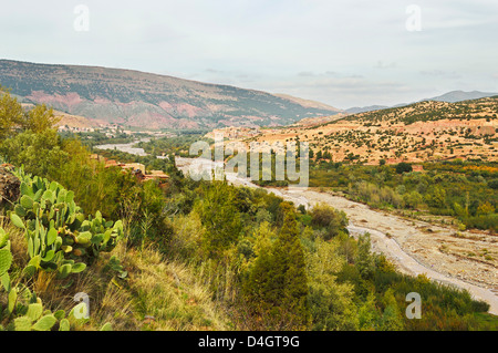 Imlil valley and Toubkal mountains, High Atlas, Morocco, North Africa Stock Photo