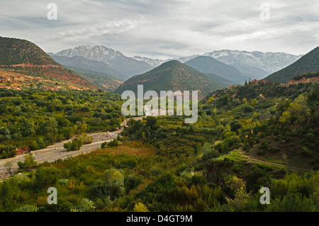 Imlil valley and Toubkal mountains, High Atlas, Morocco, North Africa Stock Photo